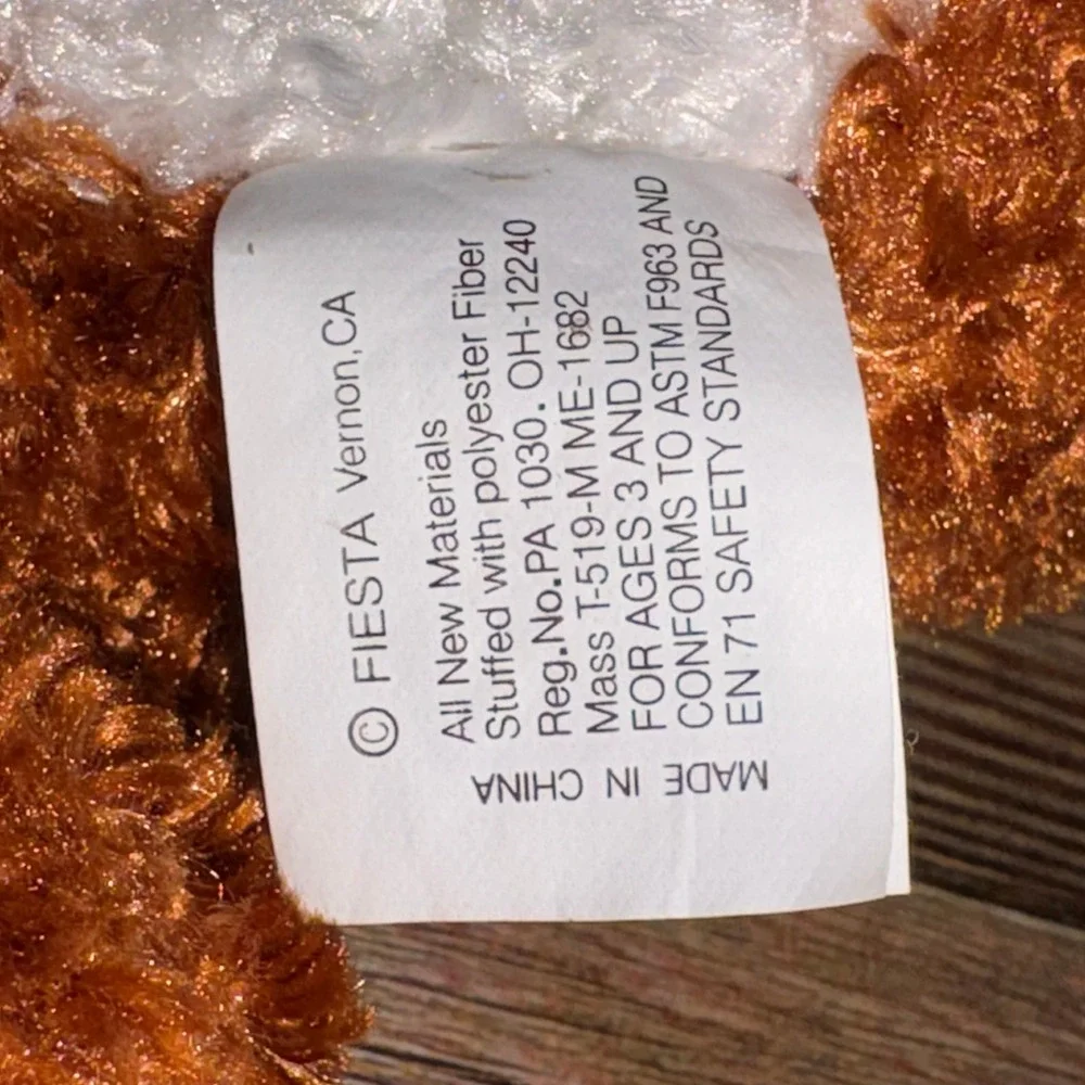 Textured Sitting Fox Plush Stuffed Animal Toy Kids Small Orange Fiesta